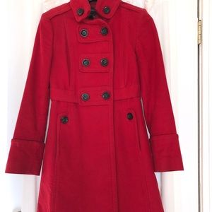 Mango red peacoat size XS